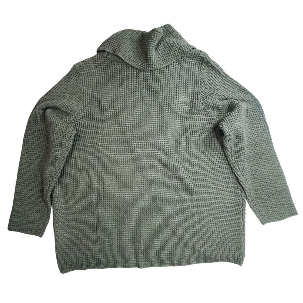 Kate & Sam Sweater Women XXL Olive Green Cowlneck Athleisure Wrap Minimalist Top - Picture 6 of 13